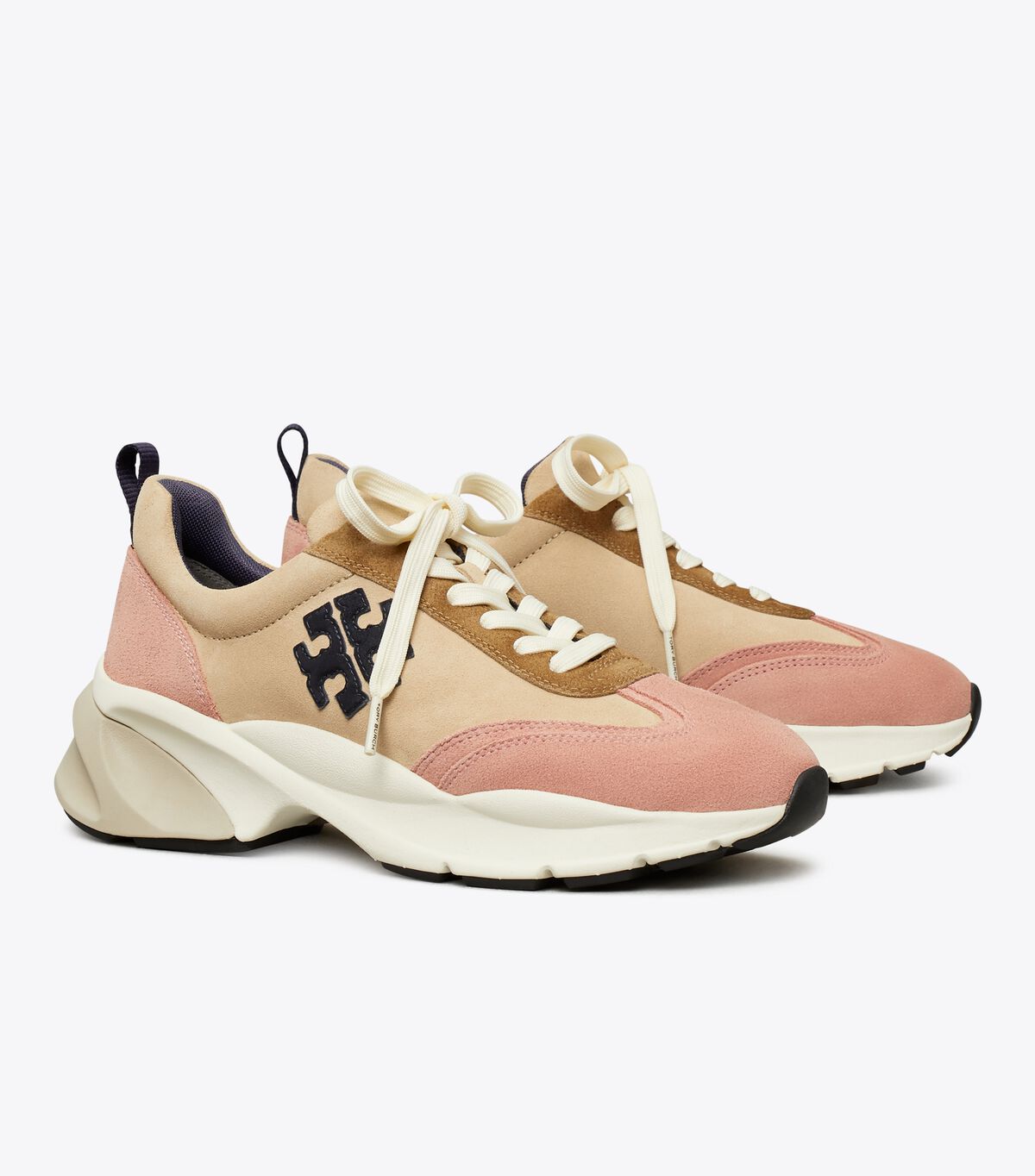 Tory Burch Brown / Blue / Pink Good Luck Sneakers