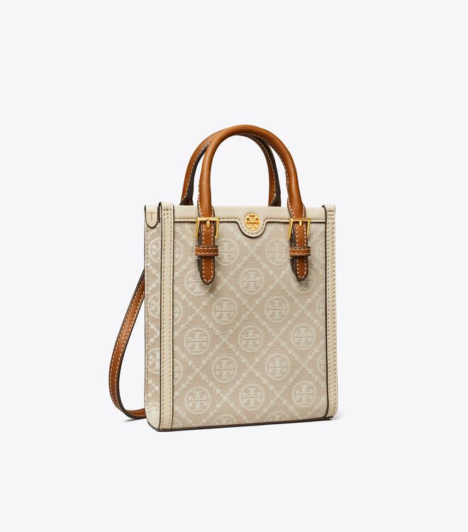 Tory Burch Beige T Monogram Mini Bag