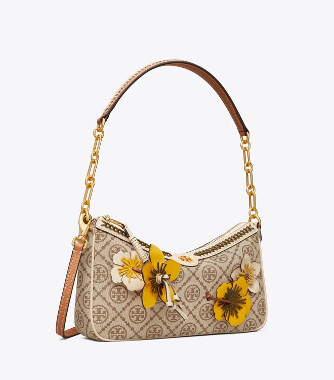 Tory Burch Brown T Monogram Braided Mini Bag