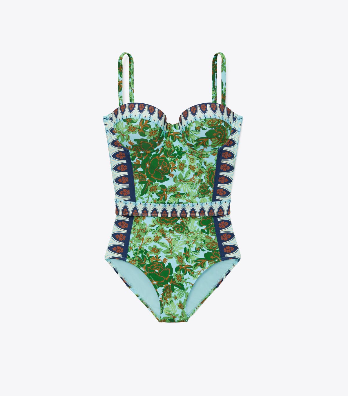 Tory Burch Green Lipsi Printed One-piece Swimsuits