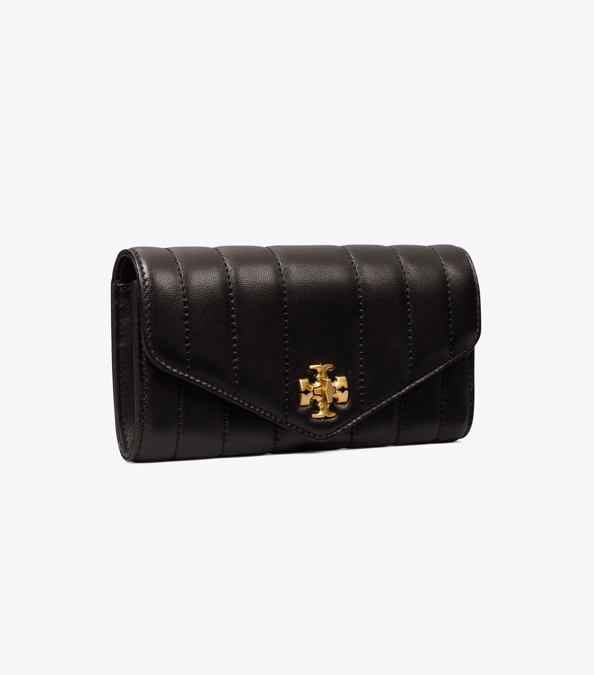 Tory Burch Black / Gold Kira Quilted Envelope Wallets