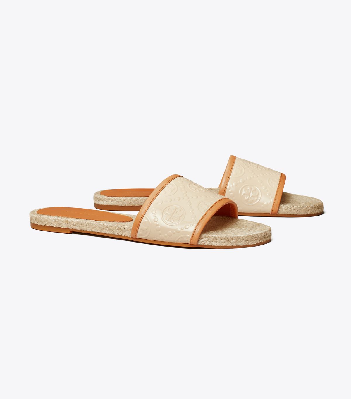Tory Burch Cream / Brown T Monogram Espadrille