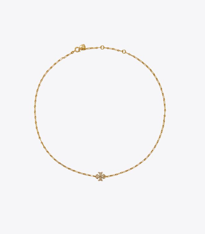 Tory Burch Gold Roxanne Chain Pavé Pendant Necklace