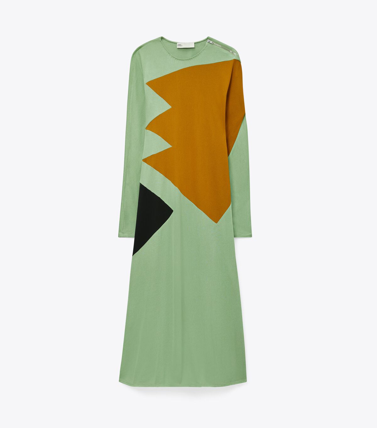 Tory Burch Light Green Colorblock Honeycomb Dress
