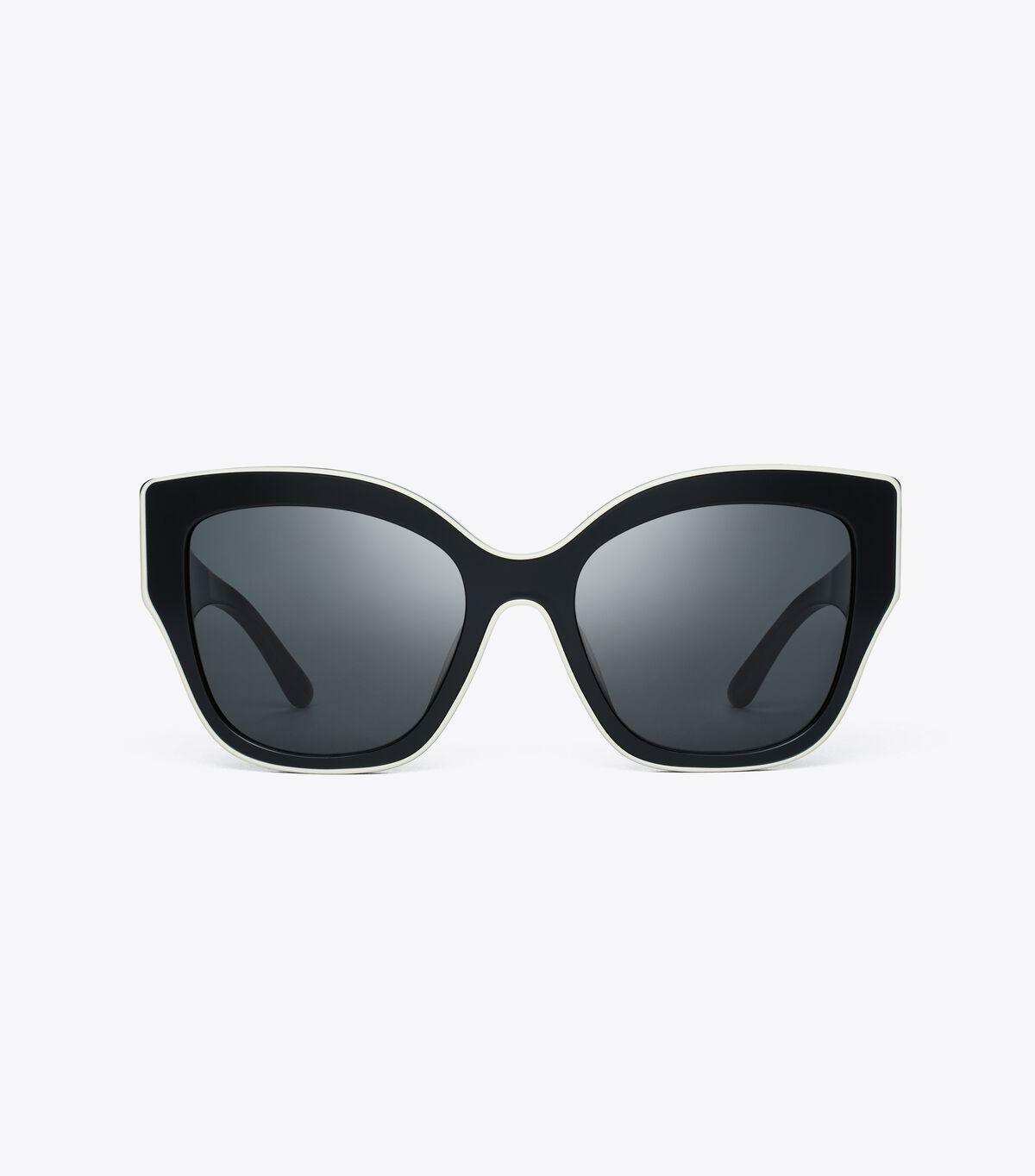 Tory Burch Black White / Grey Oversized Cat-eye Sunglasses