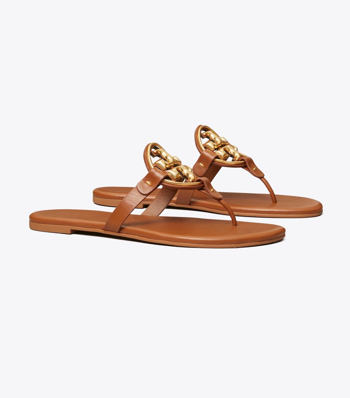Tory Burch Brown Metal Miller Soft Sandals