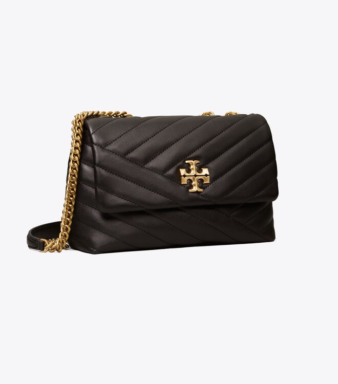 Tory Burch Black Small Kira Chevron Convertible Shoulder Bags