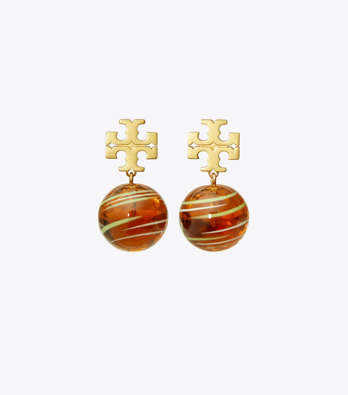 Tory Burch Gold / Orange / Multicolor Roxanne Small Drop Earrings