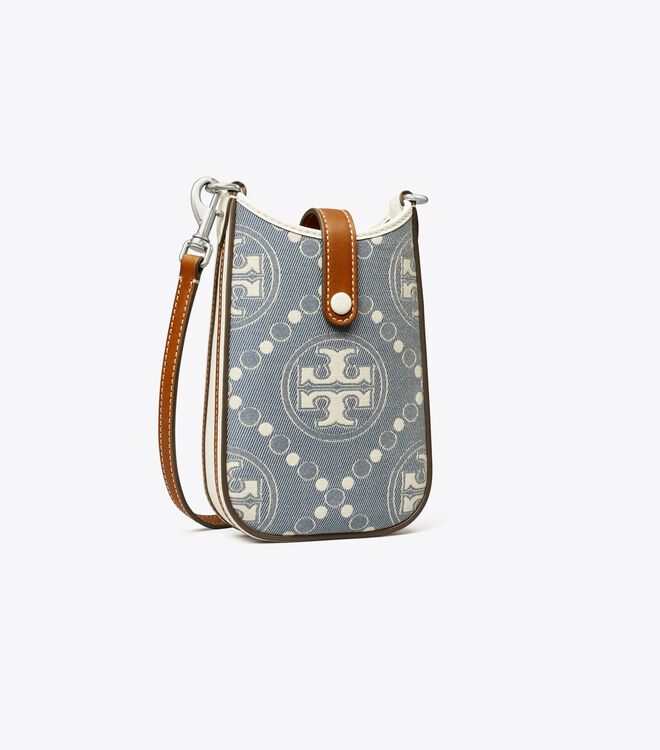 Tory Burch Blue T Monogram Denim Crossbody Bags