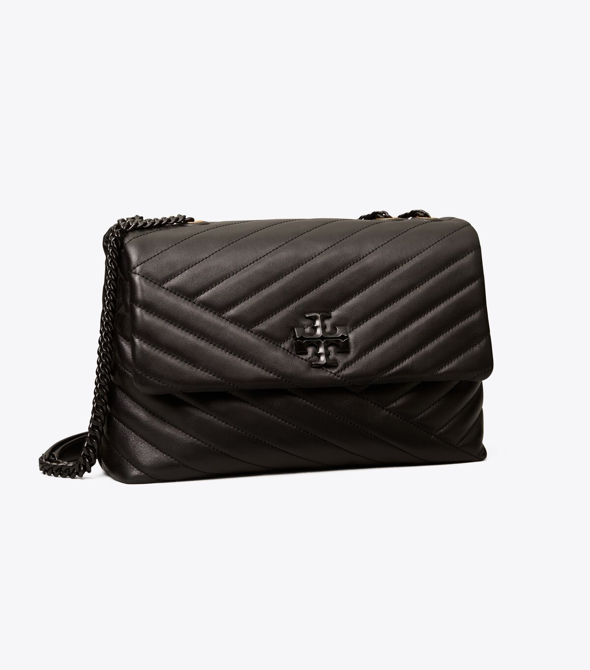 Tory Burch Black Kira Chevron Convertible Shoulder Bags