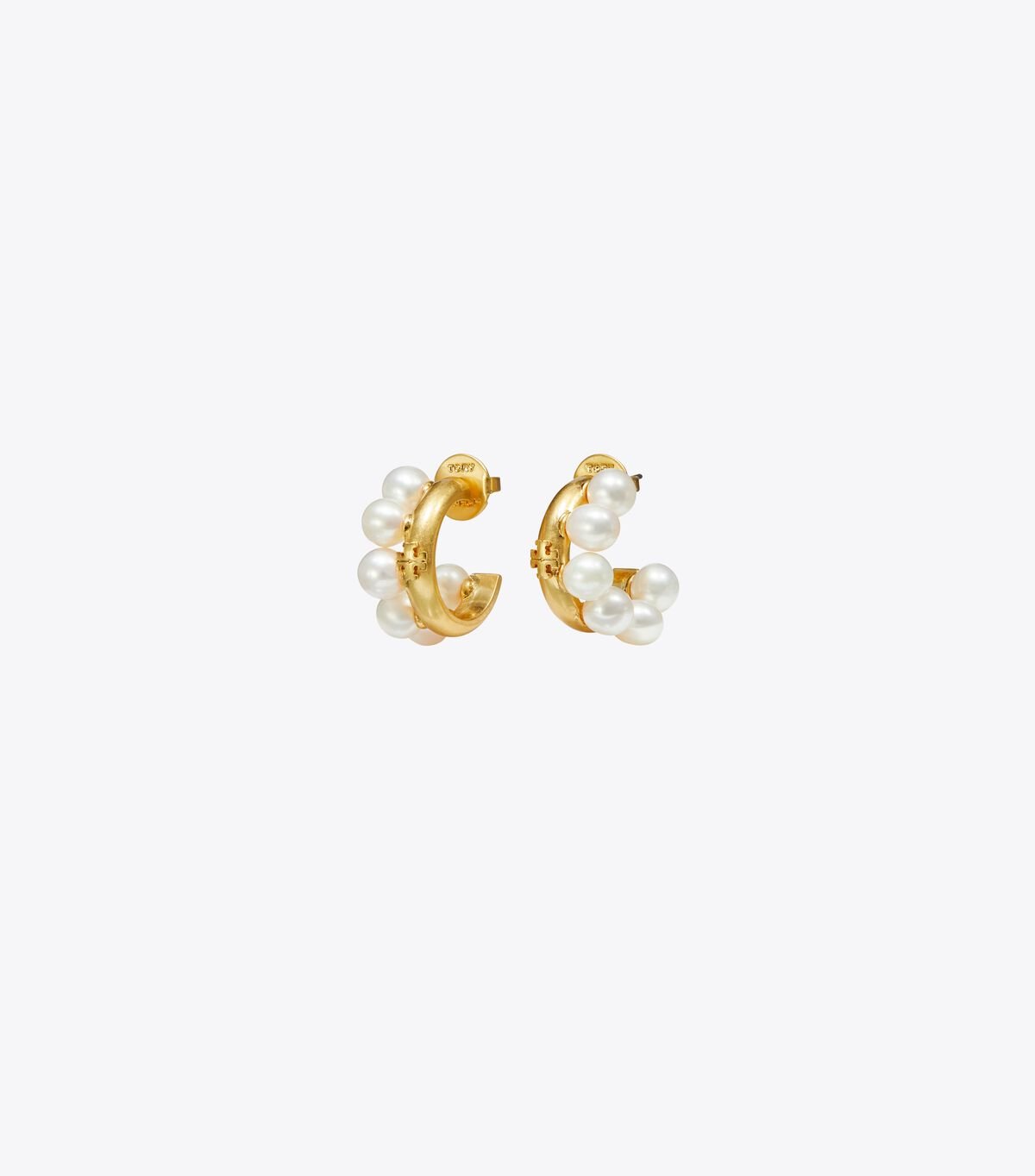 Tory Burch Gold Kira Pearl Hoop Earrings
