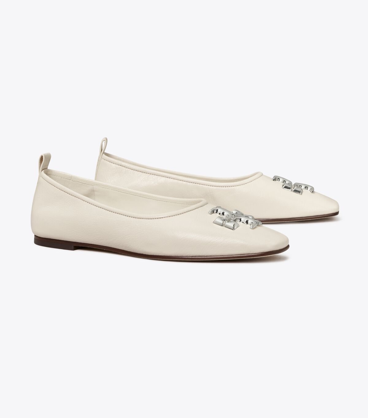 Tory Burch White Eleanor Ballet Flats