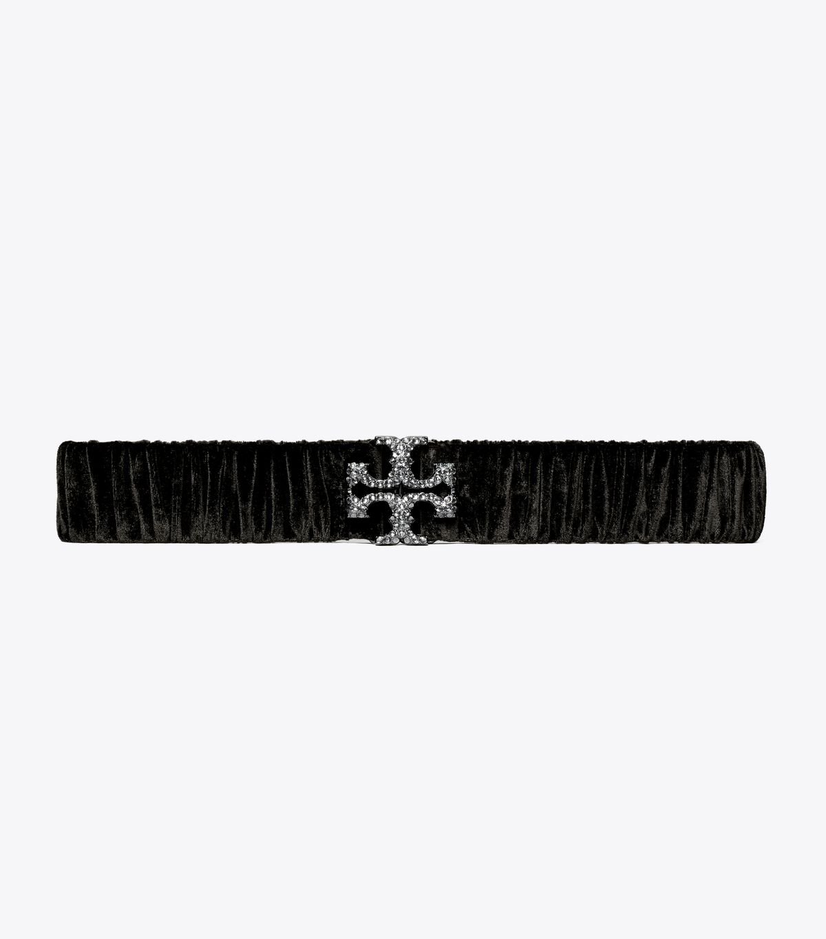 Tory Burch Black Eleanor Velvet Stretch Belts