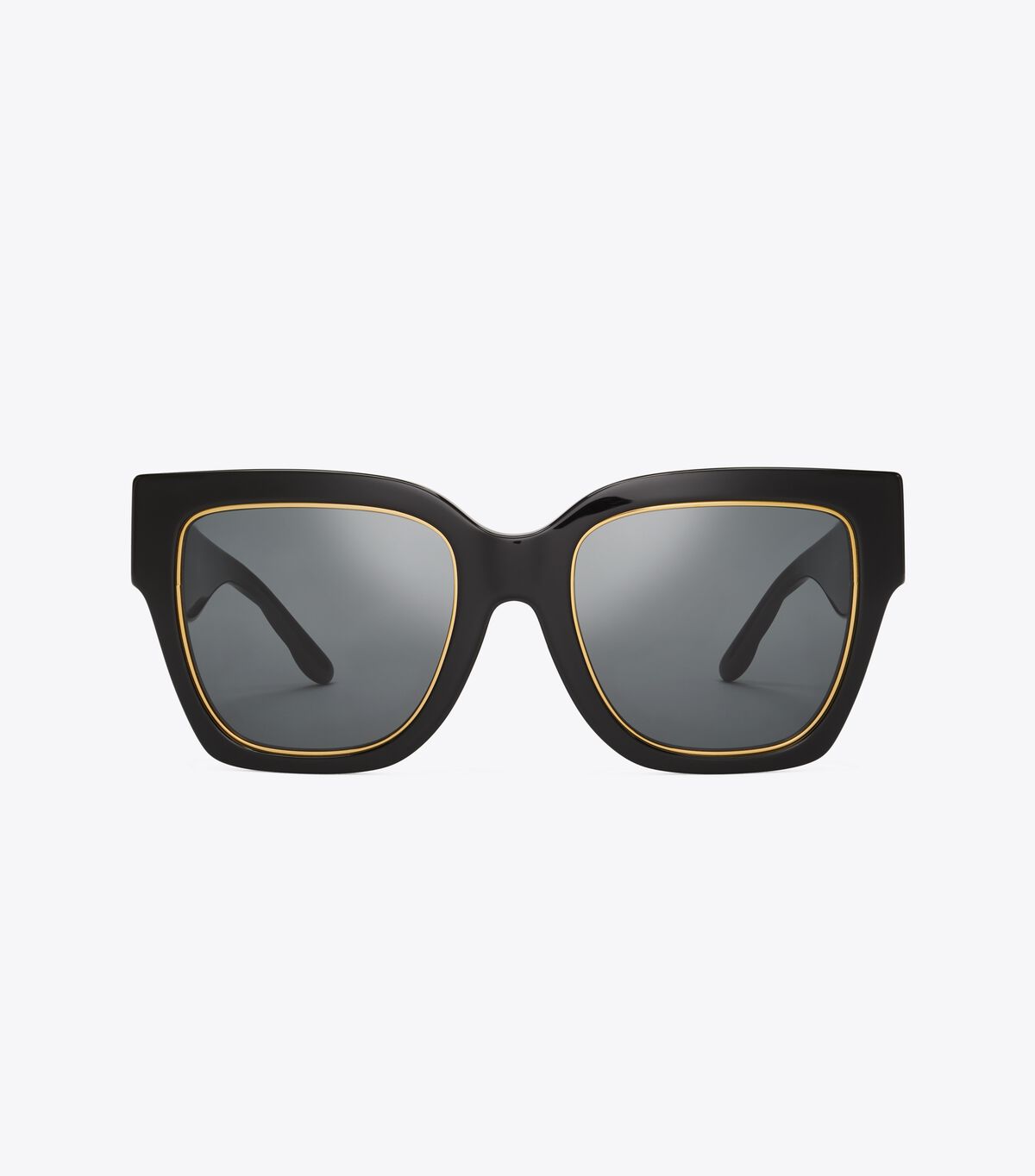 Tory Burch Black / Grey Kira Chevron Square Sunglasses
