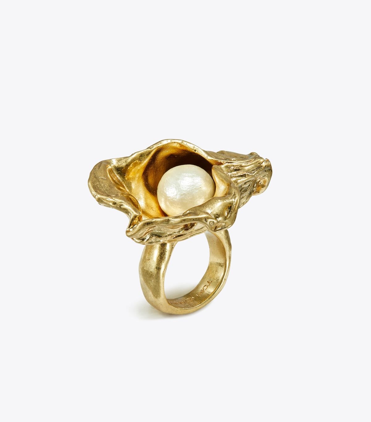 Tory Burch Gold Brutalist Oyster Ring