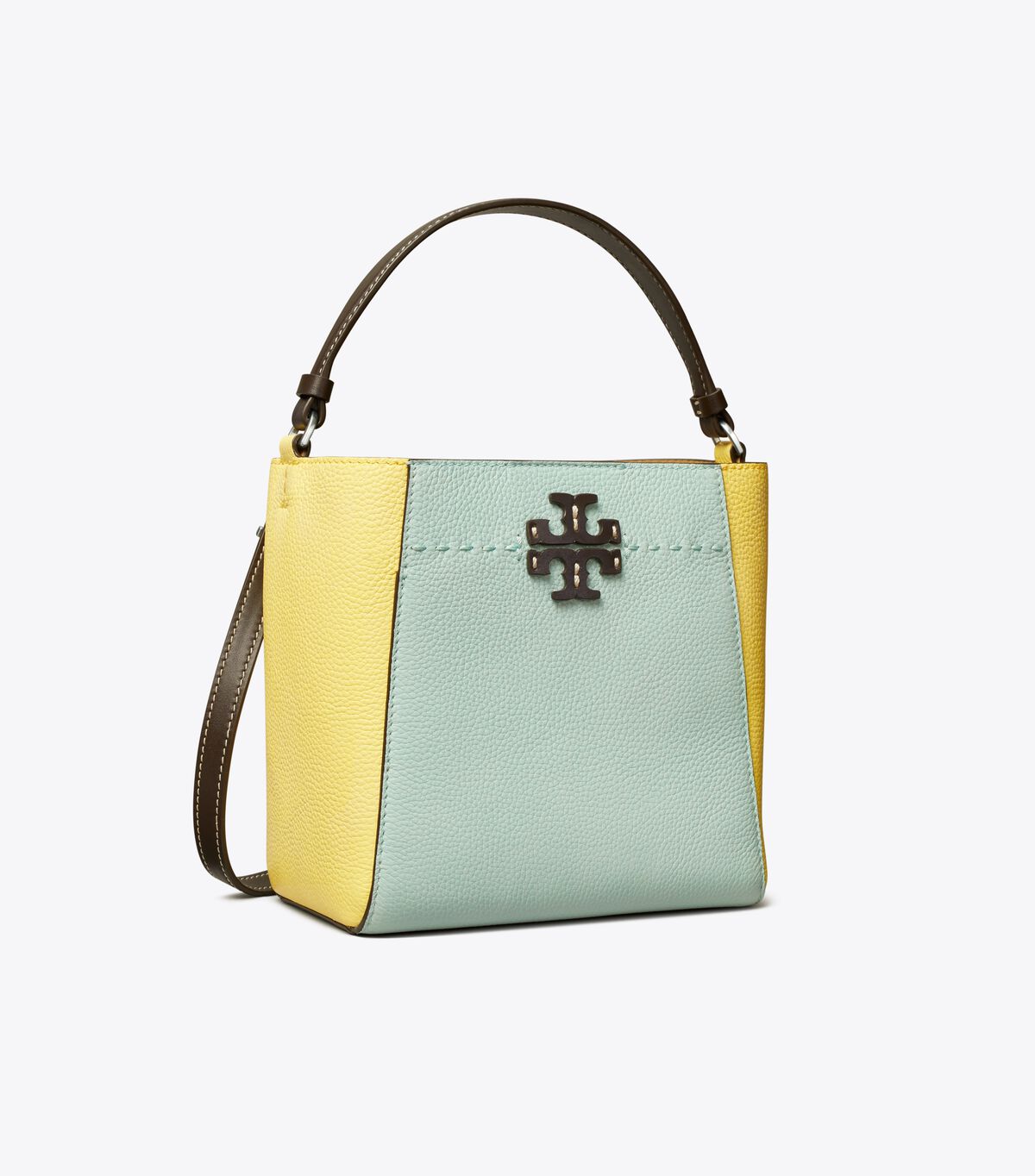 Tory Burch Azure / Lemon Small Mcgraw Color-block Bucket Bags