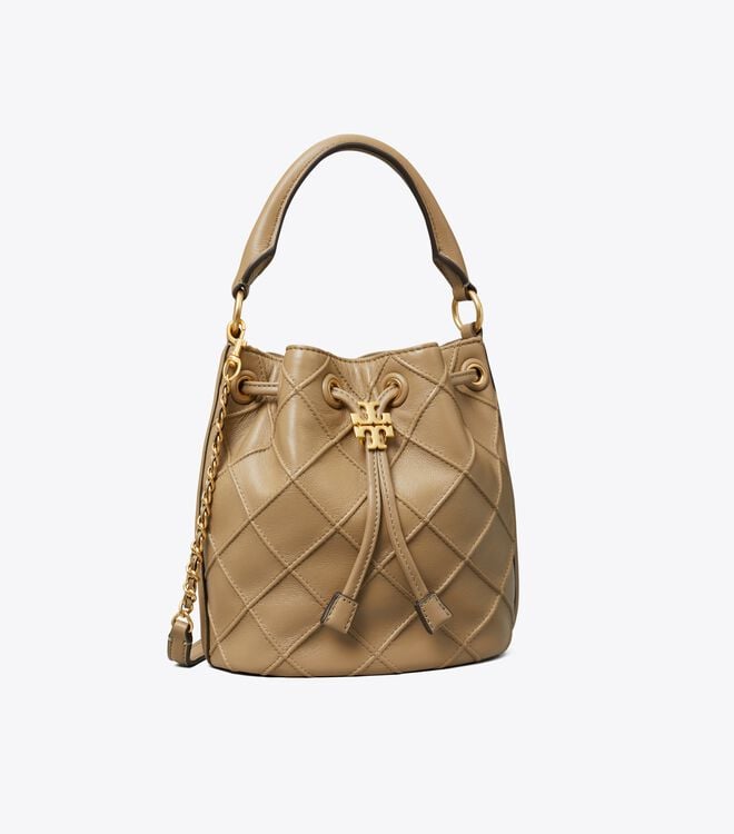 Tory Burch Grey Small Fleming Soft Bucket Bags