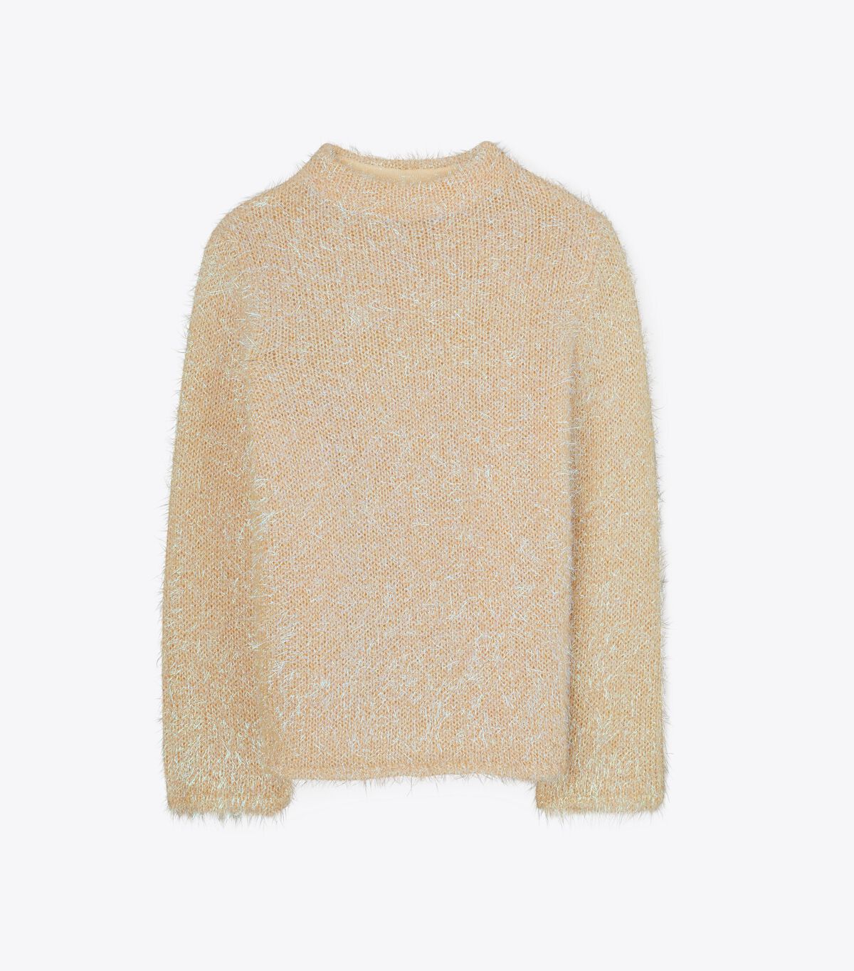 Tory Burch Cream Tinsel Mockneck Sweaters