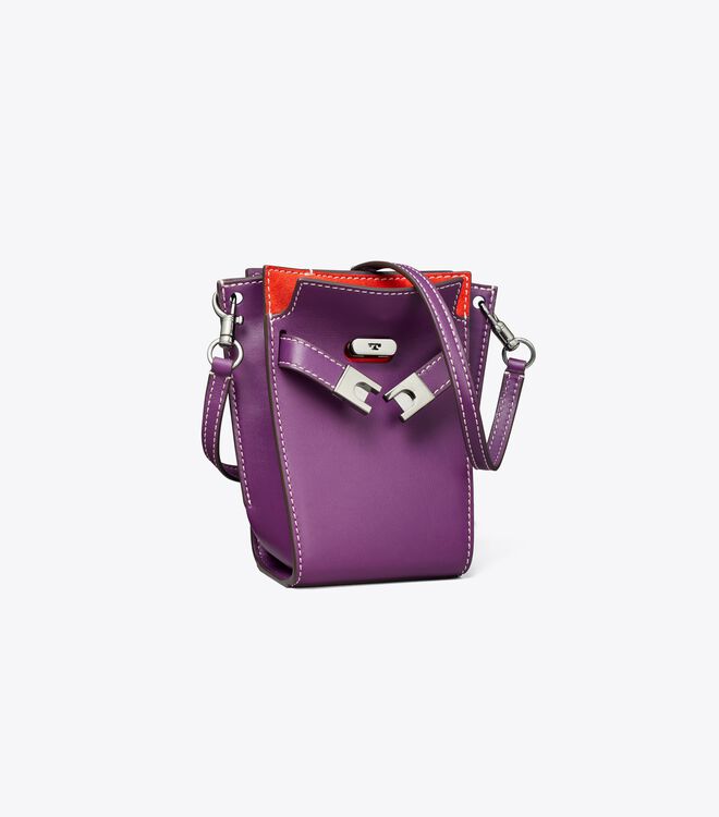 Tory Burch Purple Petite Lee Radziwill Double Bucket Bags