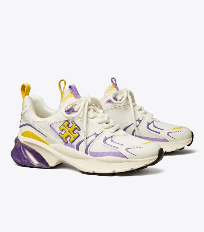 Tory Burch Gold White / dark Good Luck Tech Sneakers