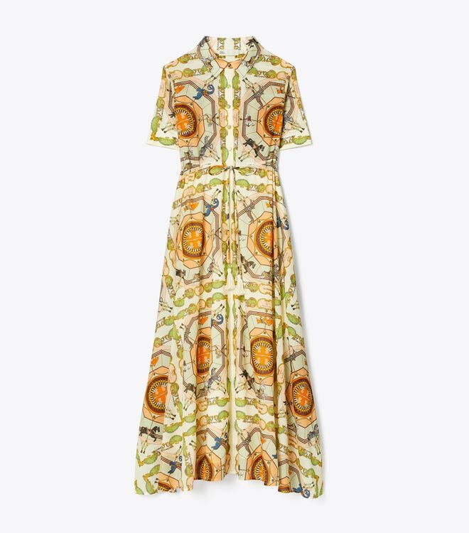 Tory Burch Cream Printed Cotton Dress