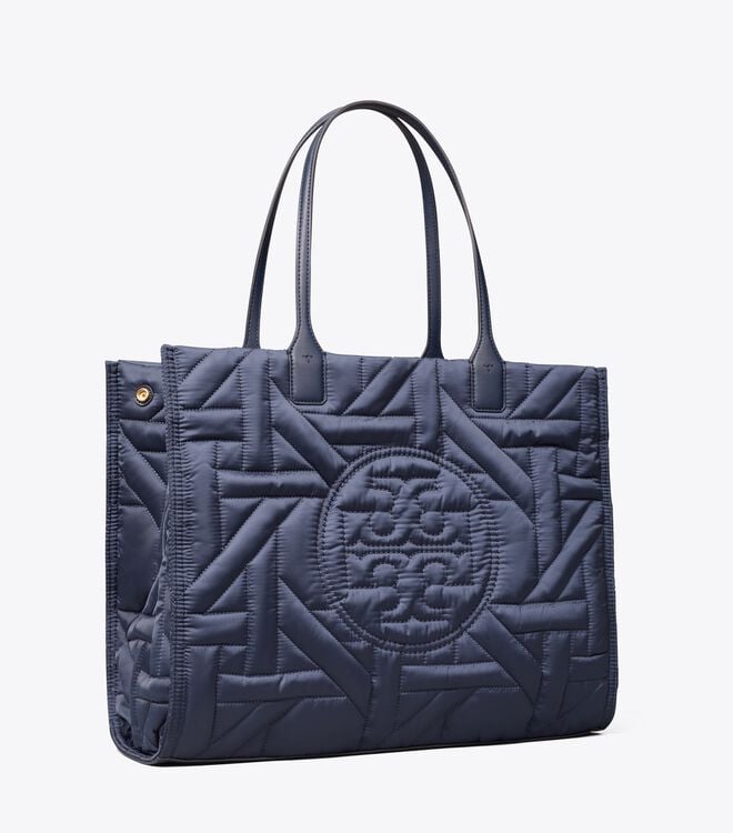 Tory Burch Royal Navy Ella Basketweave Tote Bags