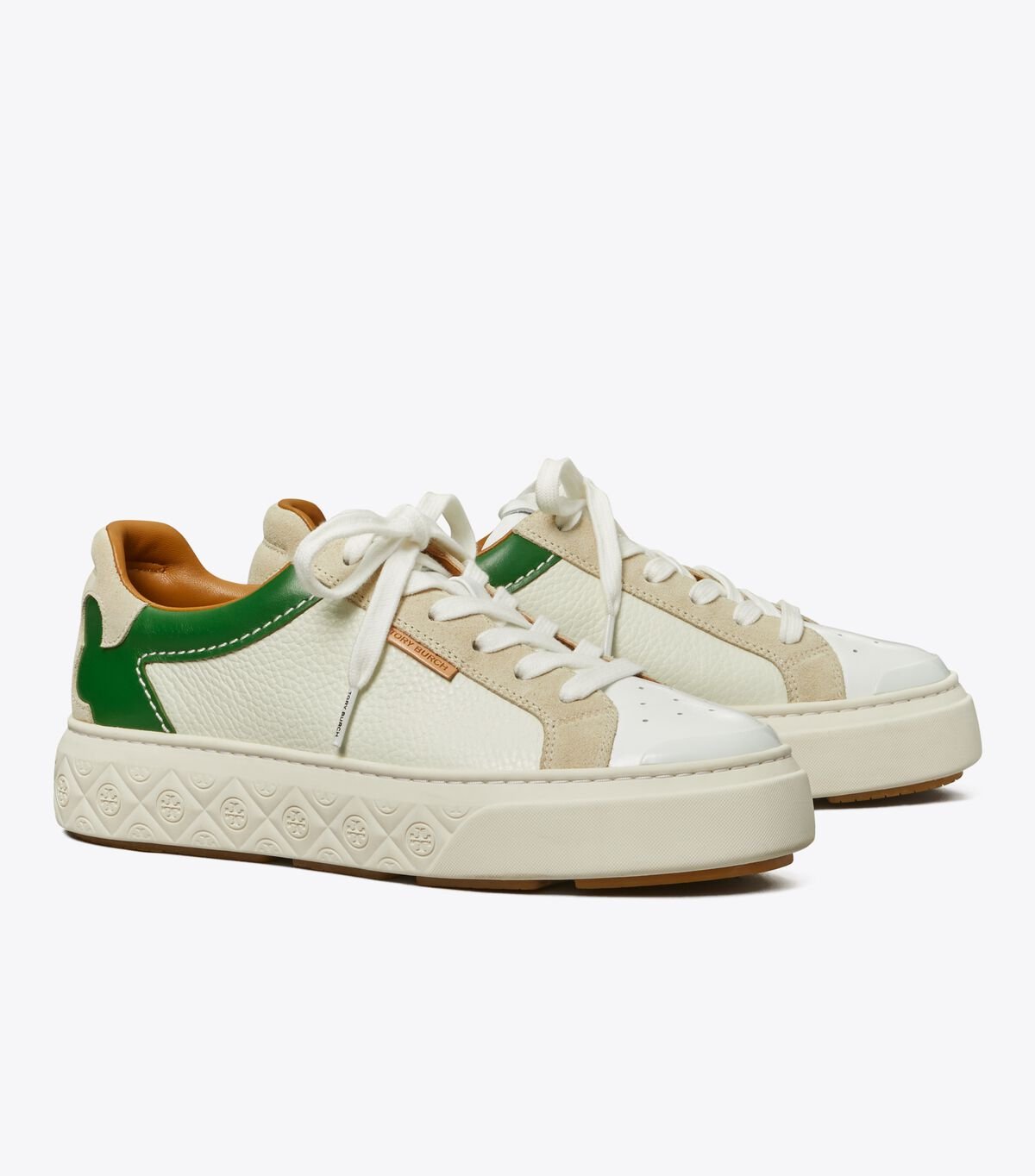 Tory Burch White / Cream / Green Ladybug Sneakers