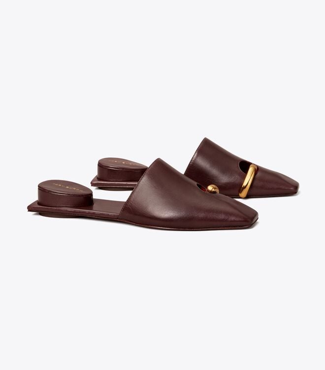 Tory Burch Purple / Gold Pierced Mules