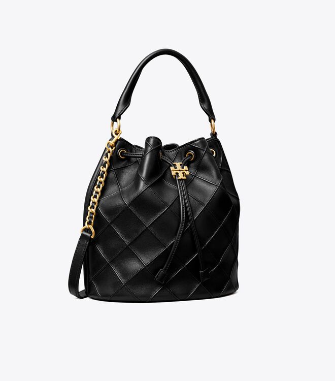 Tory Burch Black Large Fleming Soft Bucket Bags
