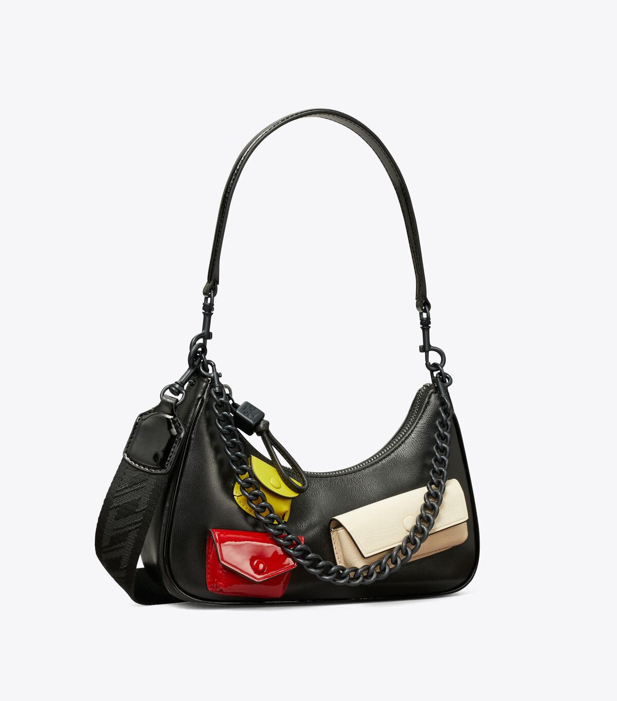 Tory Burch Black Small Mercer Multi Pocket Shoulder Bags