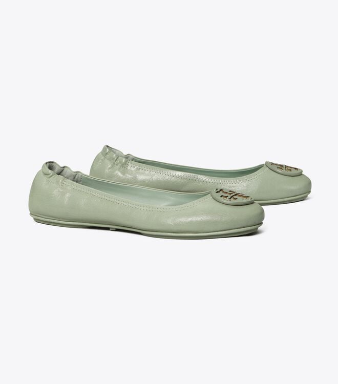 Tory Burch Turquoise Minnie Travel Ballet Flats