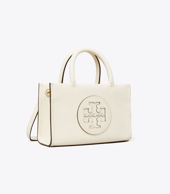 Tory Burch White Mini Ella Bio Tote Bags