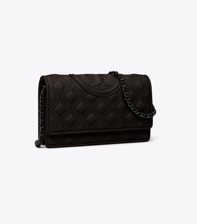 Tory Burch Black Fleming Matte Chain Crossbody Bags