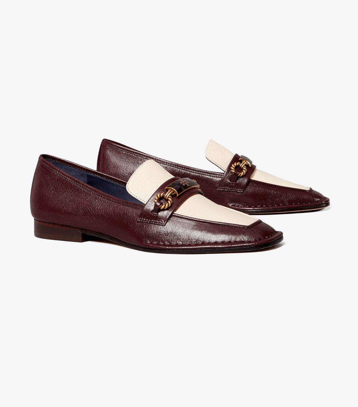 Tory Burch Purple / Cream Perrine Loafers