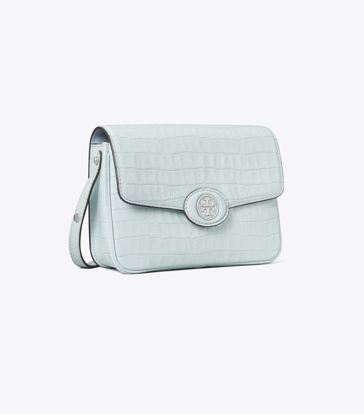 Tory Burch Blue Robinson Embossed Convertible Shoulder Bags