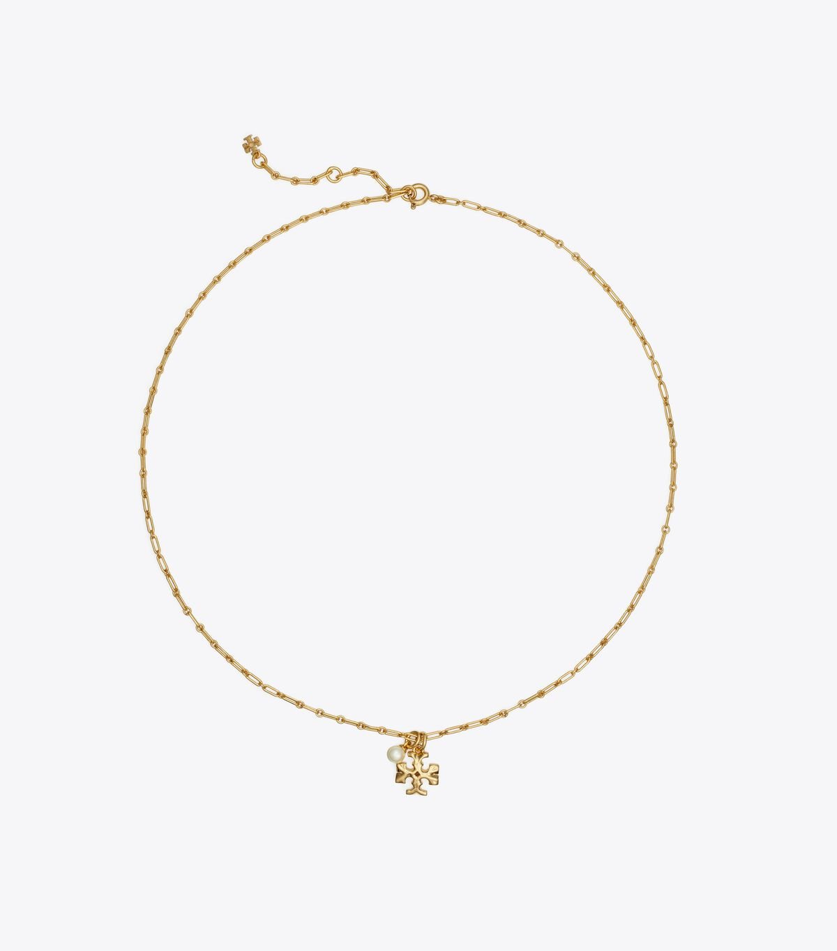 Tory Burch Gold / Cream Thin Roxanne Pendant Necklace