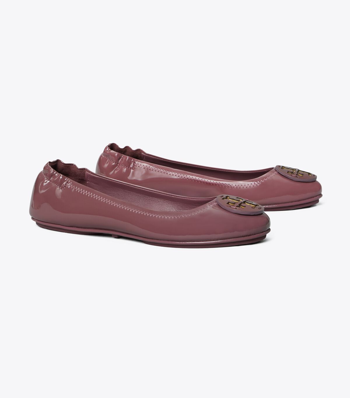 Tory Burch Dark Red Minnie Travel Ballet Flats