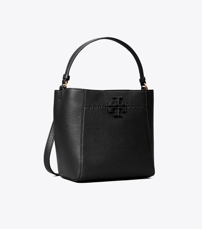 Tory Burch Black Small Mcgraw Bucket Bags