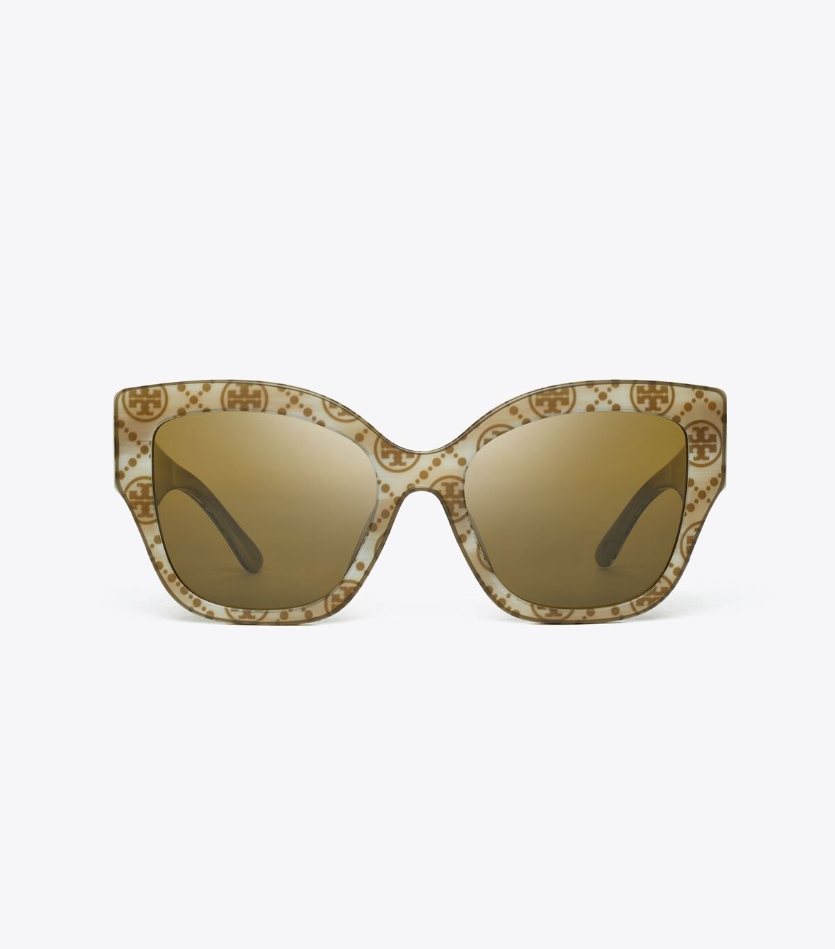 Tory Burch Olive White / Olive Oversized Cat-eye Sunglasses