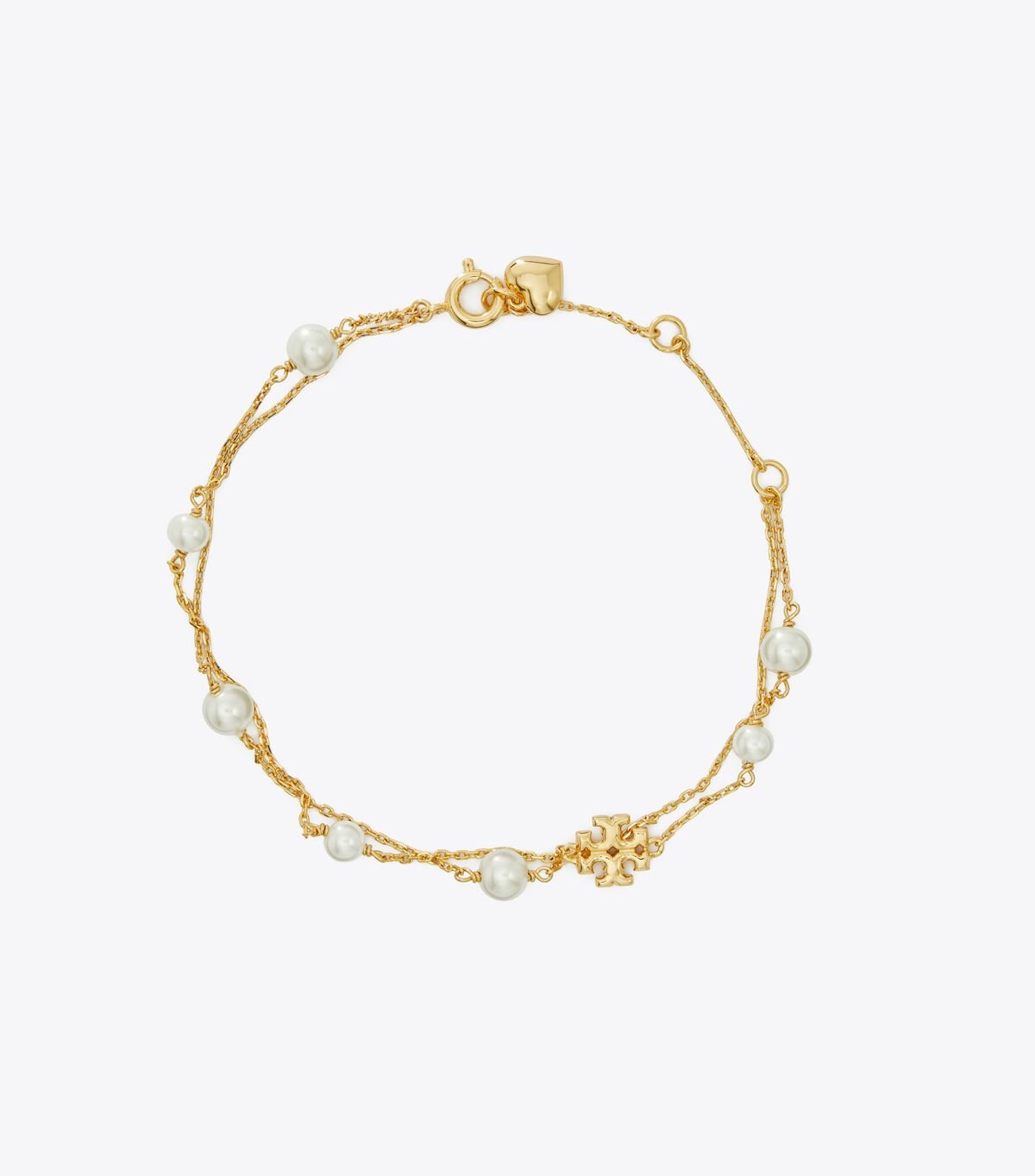 Tory Burch Gold Kira Pearl Double-strand Bracelet