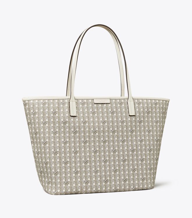 Tory Burch White Ever-ready Zip Tote Bags