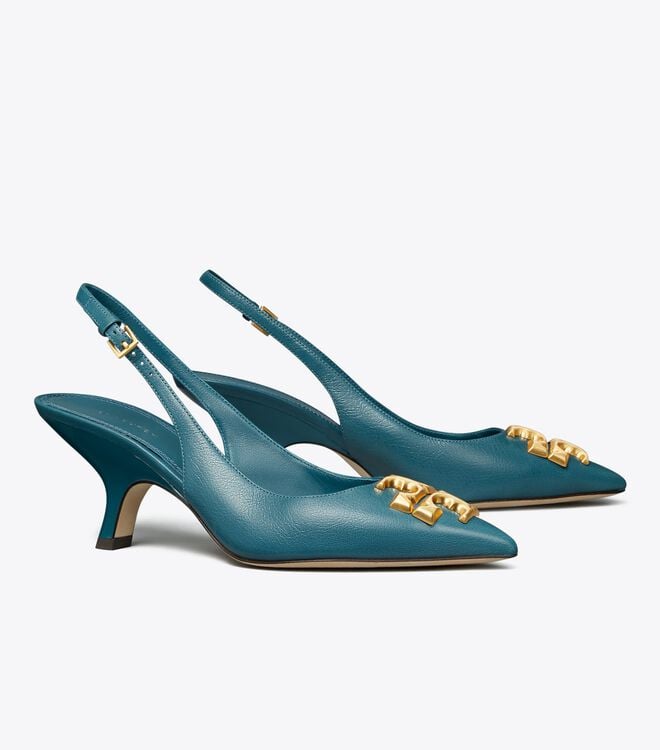Tory Burch Blue Eleanor Heels
