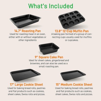  Square Baking Pan, 11x11 Inch Nonstick Square Cake Pan