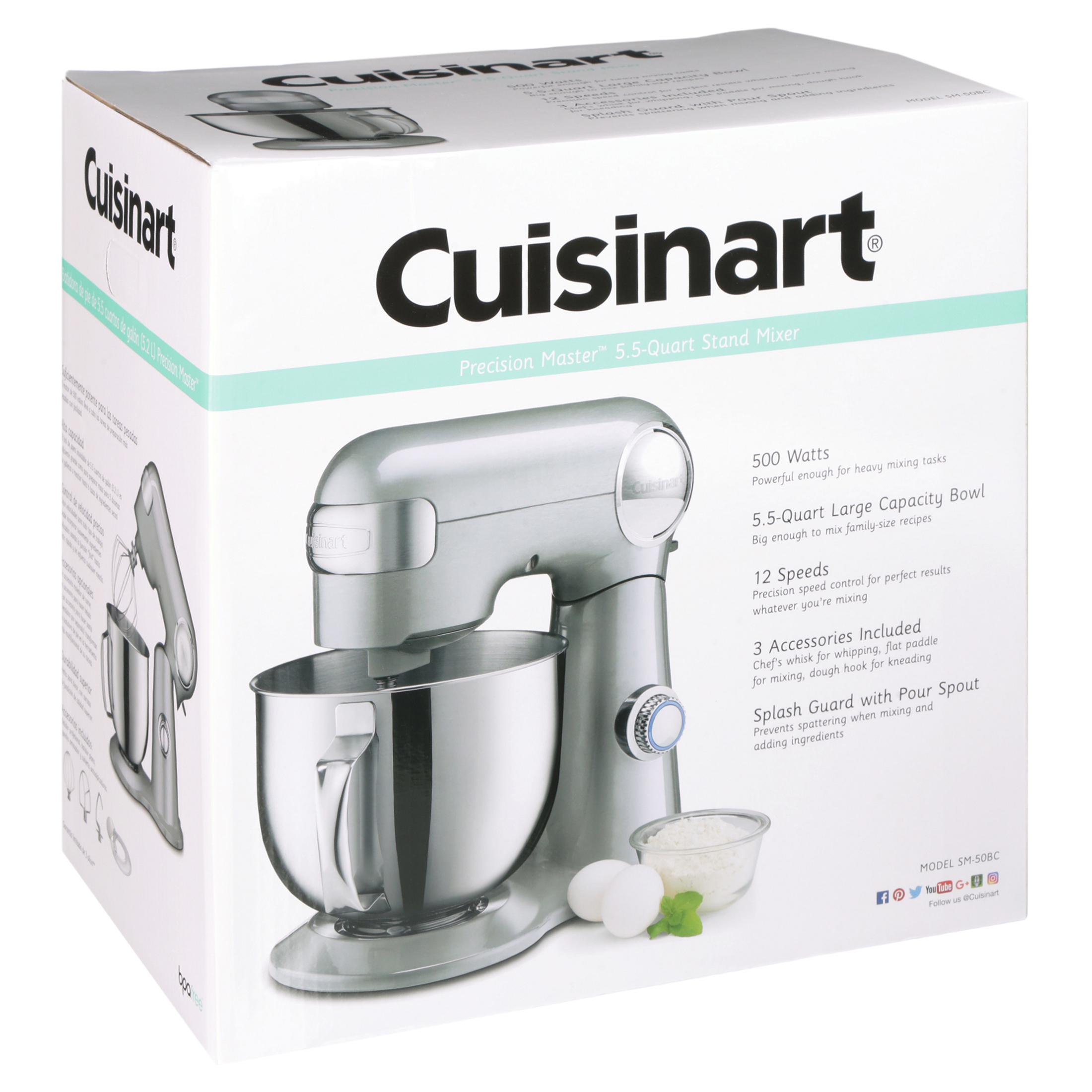 Best Buy: Cuisinart SM-50BC Precision Master Tilt-Head Stand Mixer Brushed  Chrome SM-50BC