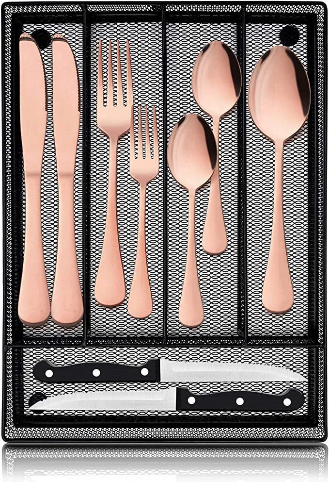 48 Pcs Silverware Set with Serrated Steak Knife - 48 Pcs - Service for 8