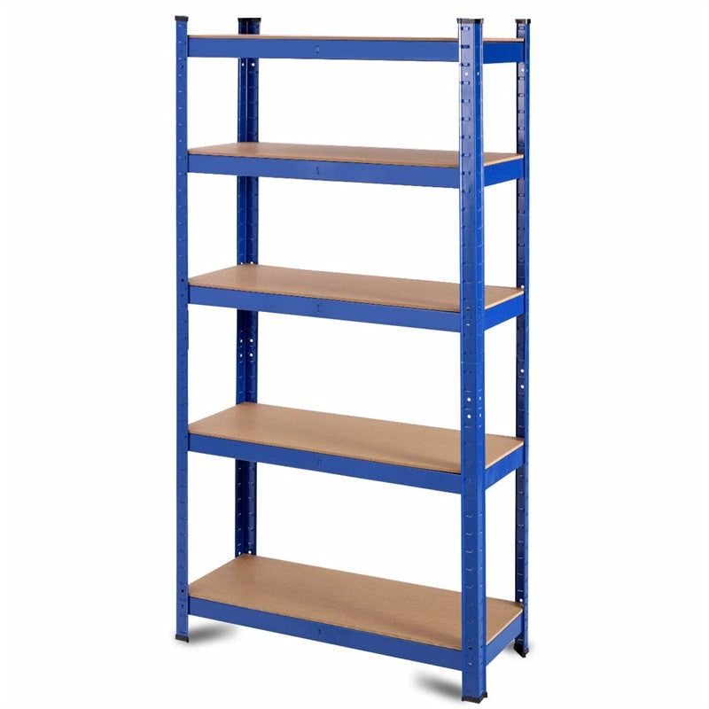 Goplus 5-Tier Metal Storage Shelves 60 inch Garage Rack W/Adjustable Shelves  Blue in the Column Shelves department at