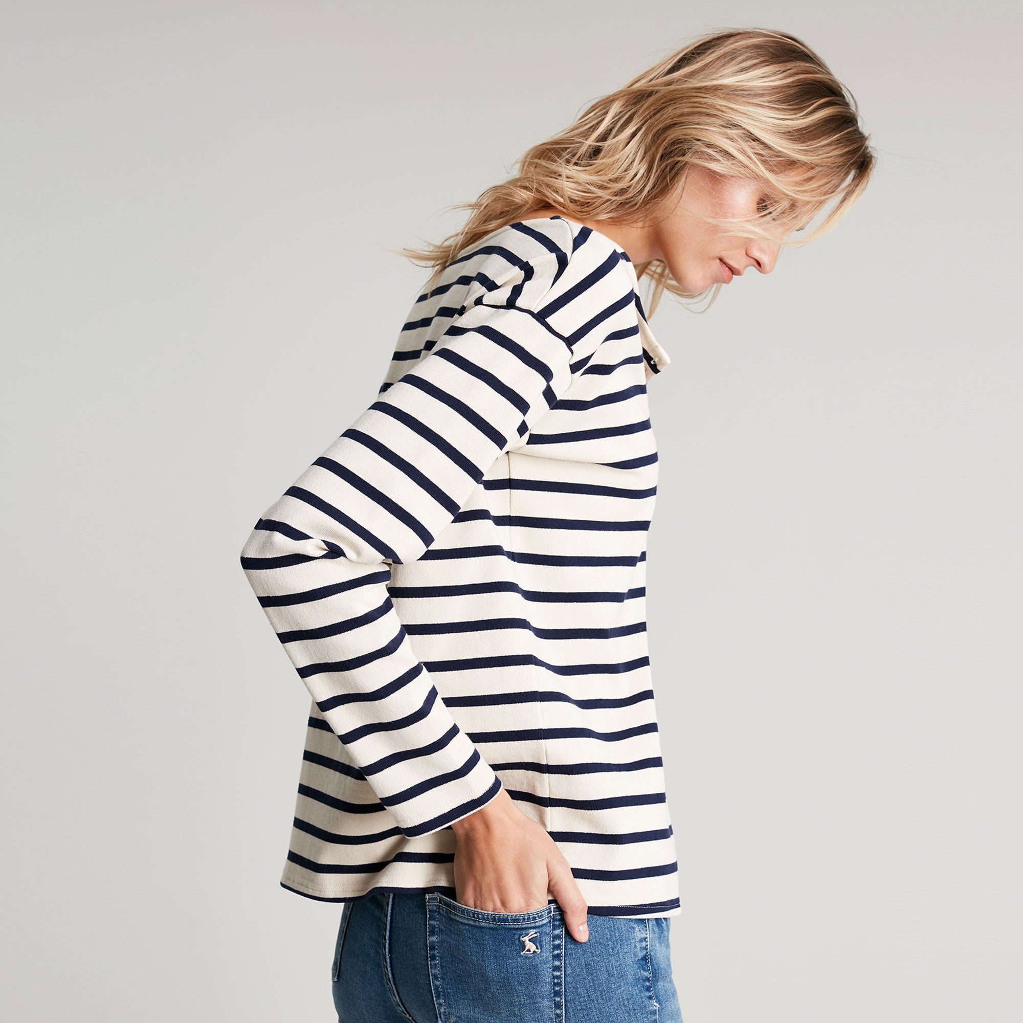 Joules Ladies Olive Long Sleeve Henley Top