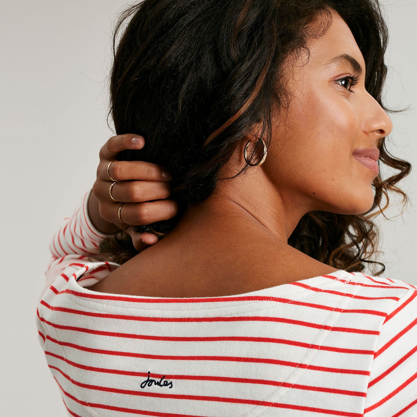 Joules Ladies Festive Harbour Luxe Long Sleeve Jersey Top