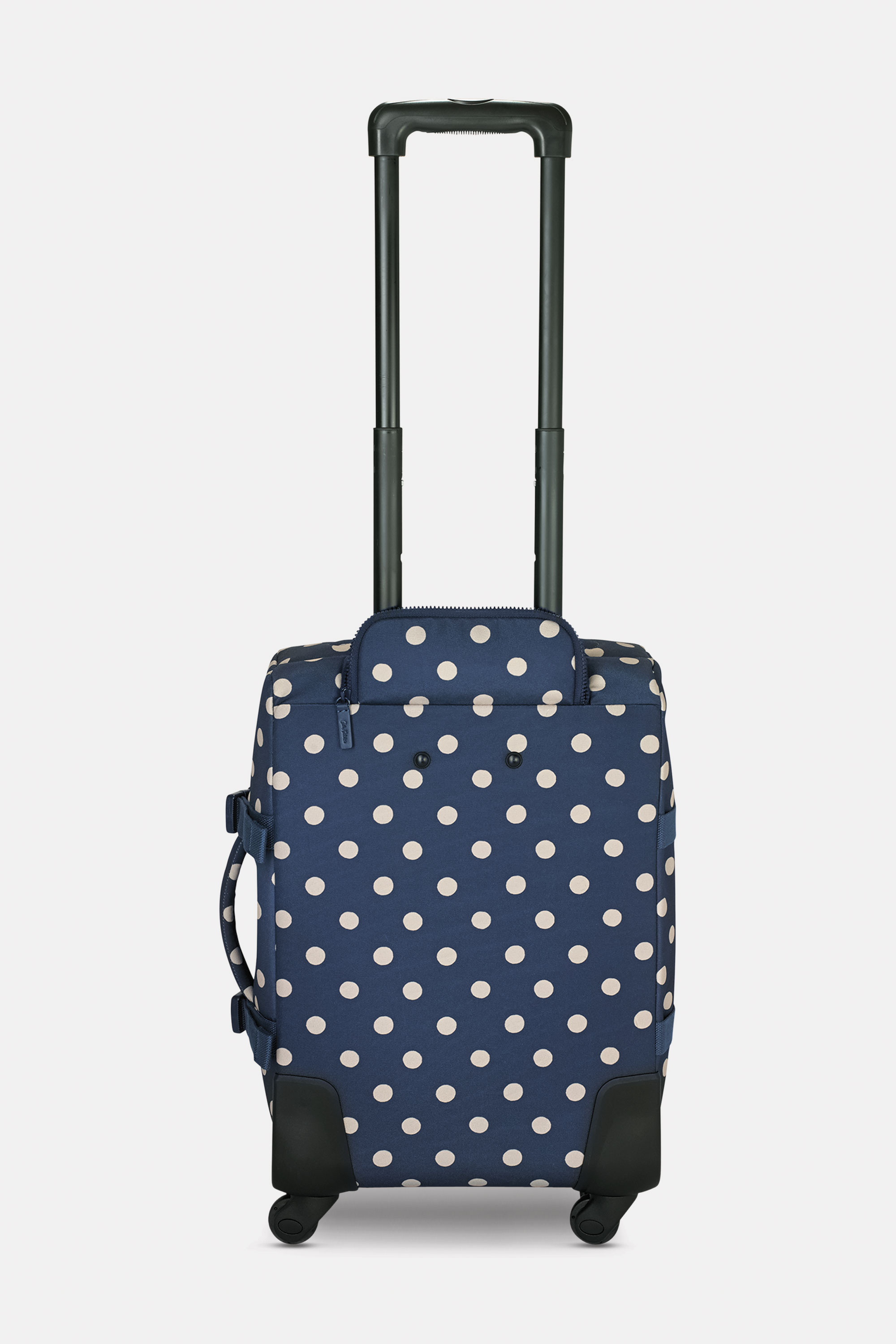 Button Spot Navy Four Wheel Small Suitcase