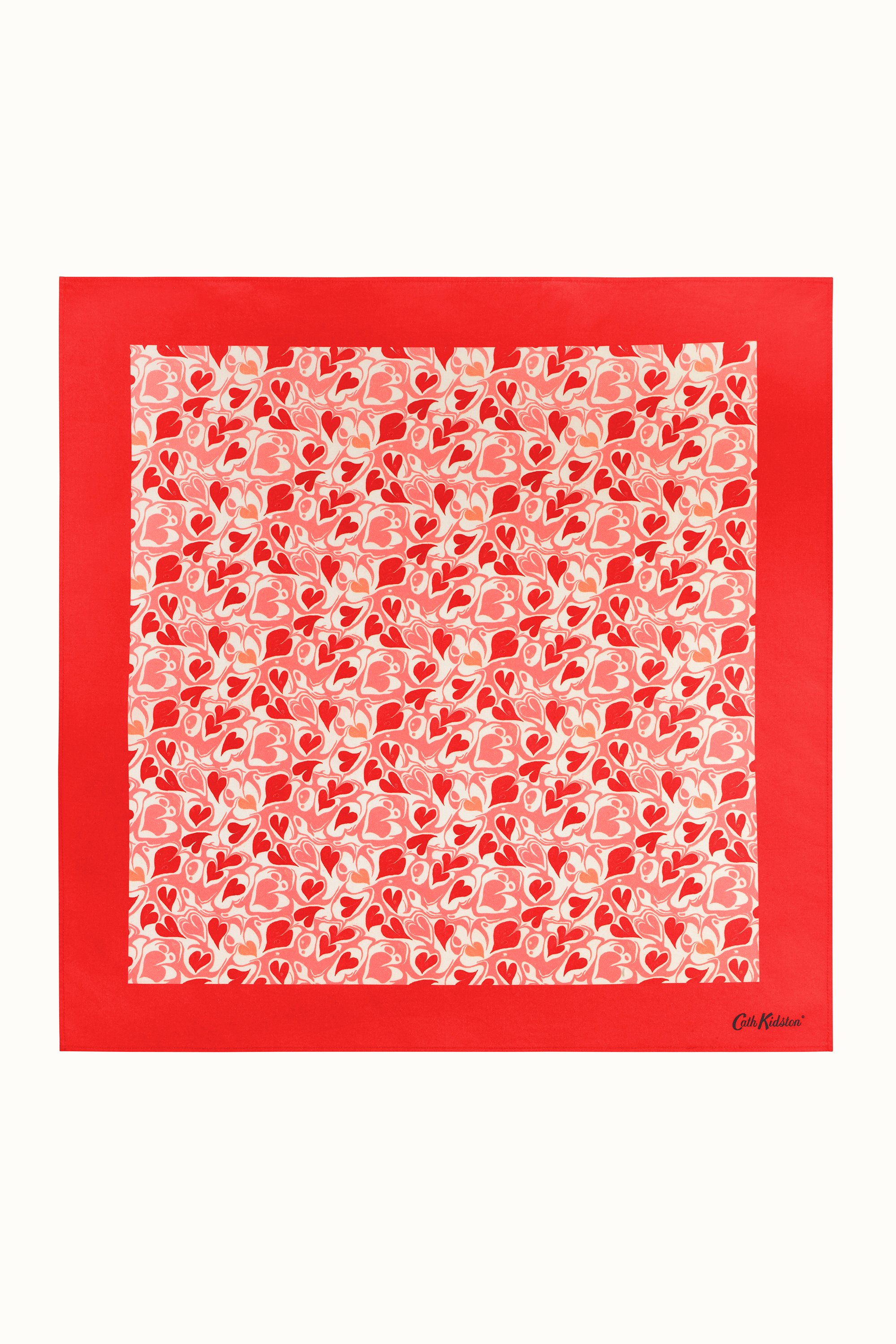 Marble Hearts Border Print Bandana